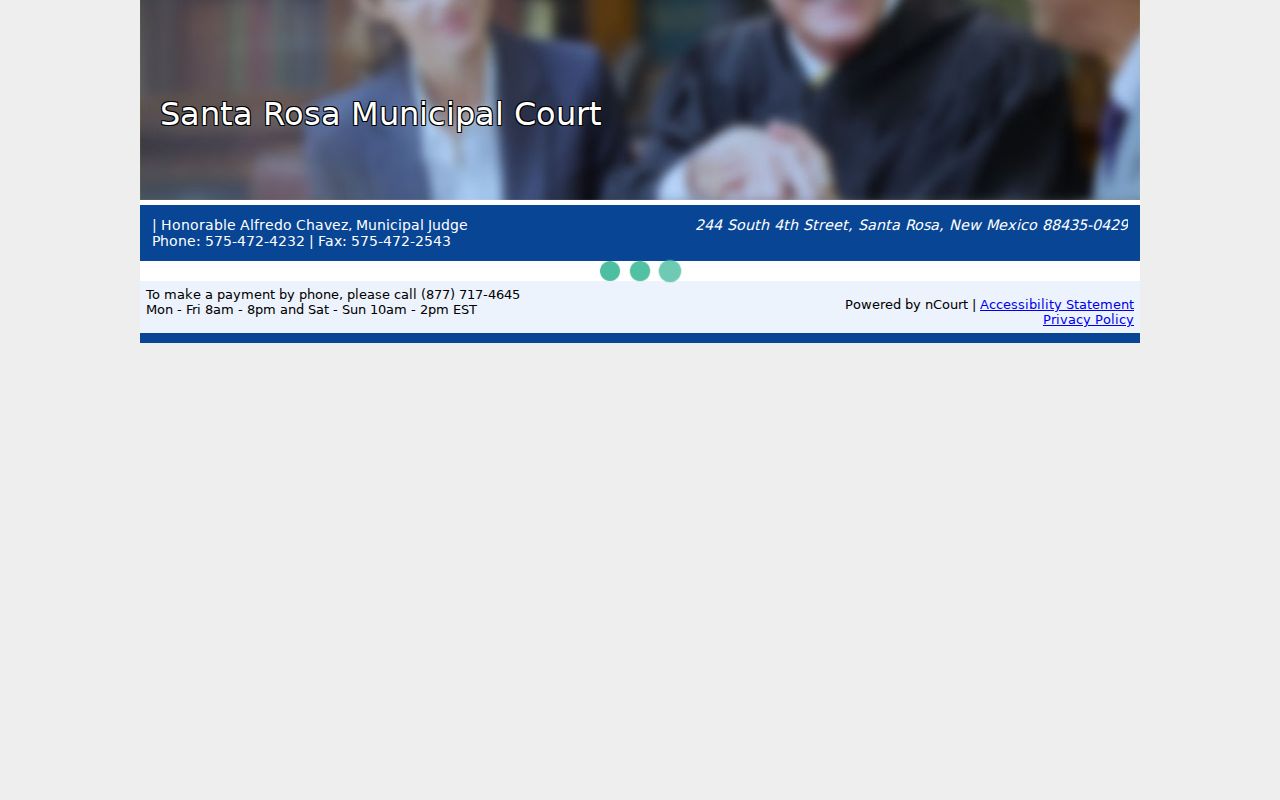 Santa Rosa Municipal Court online payment page