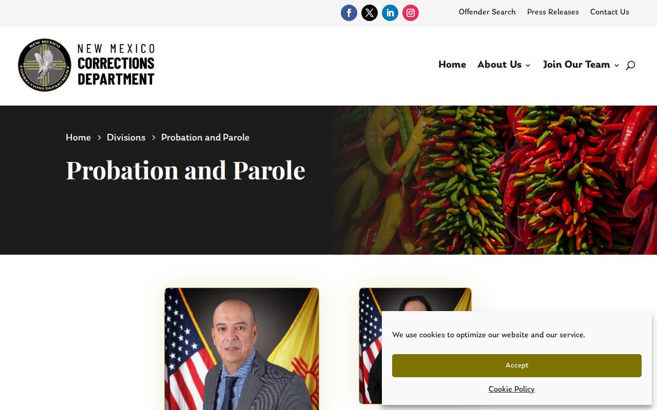 New Mexico Corrections Department Probation and Parole program page